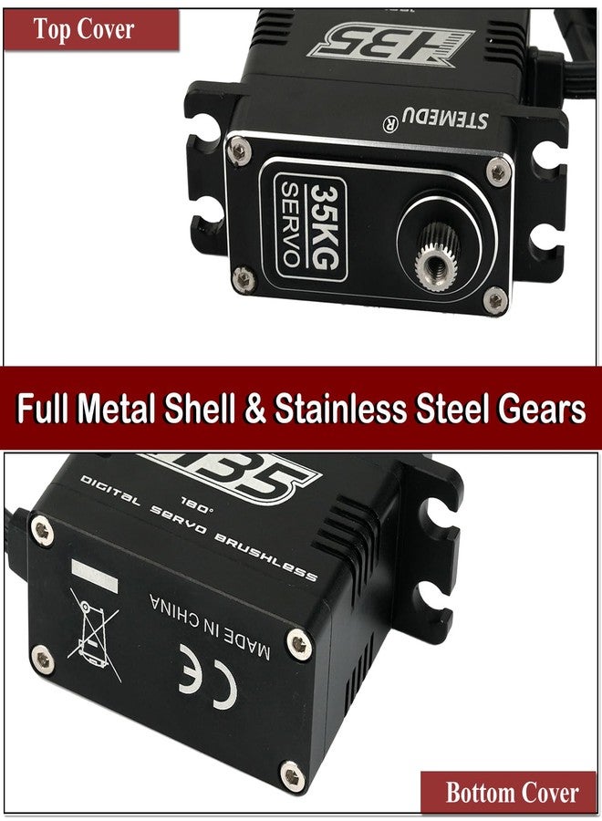 Stemedu 35kg High Torque Digital RC Servo, Waterproof Brushless Motor, Full Metal Case, Steel Geared for 1/8 1/10 Crawler Car, 180° Control Angle - Image 5